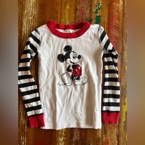 Hanna Andersson Mickey Graphic Pajama Top - White, Black & Red